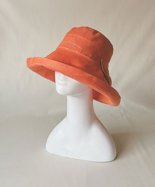 ORIENT(オリエント)の「RAY【レイ】リネン100% サンシェードハット(ハット・レディース・ブラック/オレンジ/ブルー/キナリ/ネイビー・FREE)」の15枚目の写真