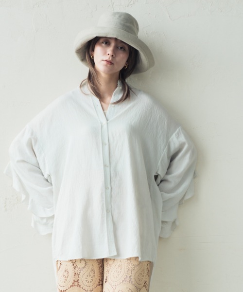 ORIENT(オリエント)の「RAY【レイ】リネン100% サンシェードハット(ハット・レディース・ブラック/オレンジ/ブルー/キナリ/ネイビー・FREE)」の22枚目の写真