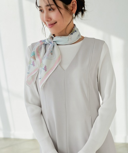 ROPE' PICNIC（ロペピクニック）の「【花粉ガード】クリアツイルジャンパースカート/セレモニー・通勤対応・セットアップ対応（ジャンパースカート・レディース・ネイビー/ライトグレー/イエロー系その他3・36/38）」の11枚目の写真