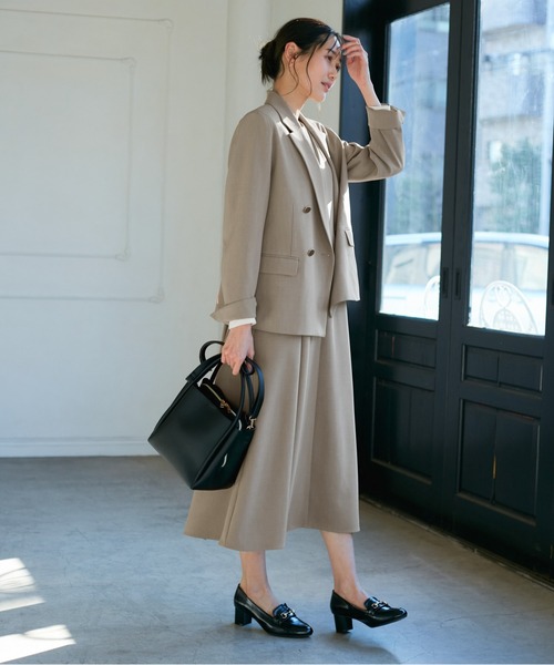 ROPE' PICNIC（ロペピクニック）の「【花粉ガード】クリアツイルジャンパースカート/セレモニー・通勤対応・セットアップ対応（ジャンパースカート・レディース・ネイビー/ライトグレー/イエロー系その他3・36/38）」の4枚目の写真