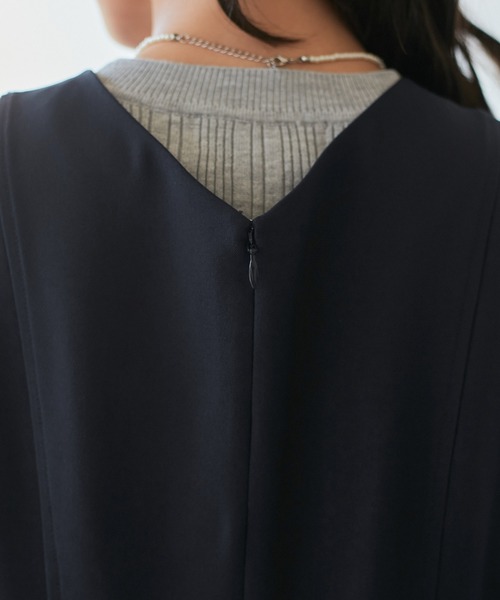 ROPE' PICNIC（ロペピクニック）の「【花粉ガード】クリアツイルジャンパースカート/セレモニー・通勤対応・セットアップ対応（ジャンパースカート・レディース・ネイビー/ライトグレー/イエロー系その他3・36/38）」の20枚目の写真