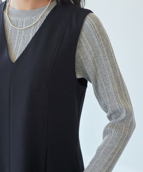 ROPE' PICNIC（ロペピクニック）の「【花粉ガード】クリアツイルジャンパースカート/セレモニー・通勤対応・セットアップ対応（ジャンパースカート・レディース・ネイビー/ライトグレー/イエロー系その他3・36/38）」の21枚目の写真