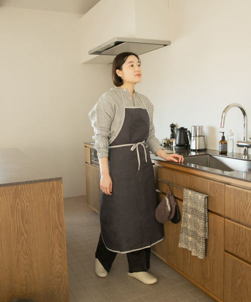 fog linen work リネン　パイピングエプロン 楽天市場】無料ラッピング ギフト リネン パイピングエプロン