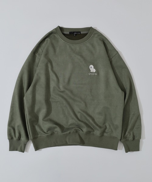 セール】One-point embroidered cut suede trainer / ワン