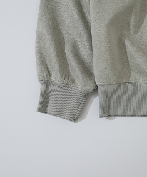 Jungle Storm(ジャングルストーム)の「One-point embroidered cut suede trainer / ワンポイント刺繍カットスエードトレーナー unisex(スウェット・メンズ・チャコール/カーキ/ライトグリーン・L/M)」の8枚目の写真