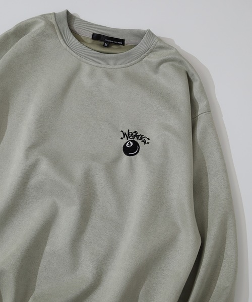Jungle Storm(ジャングルストーム)の「One-point embroidered cut suede trainer / ワンポイント刺繍カットスエードトレーナー unisex(スウェット・メンズ・チャコール/カーキ/ライトグリーン・L/M)」の21枚目の写真