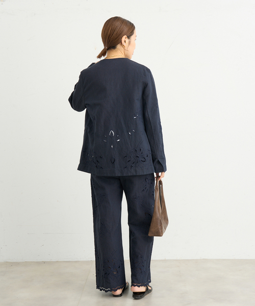 IENA ノーカラー ジャケット グレーピンクイエナ IENA ノーカラー ジャケット グレーピンクイエナ