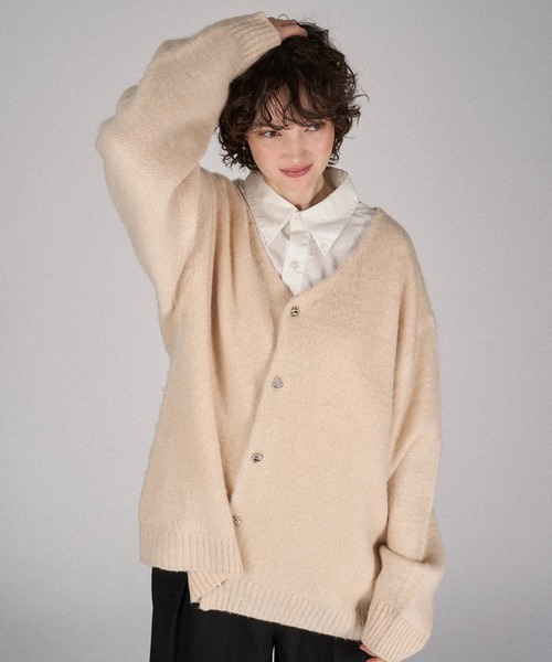 YILON カーディガン　アイボリー セール】and myera アランニットカーディガン〈アイボリー