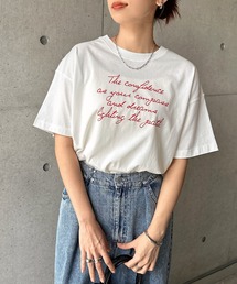 メッセージロゴプリント半袖Tシャツ