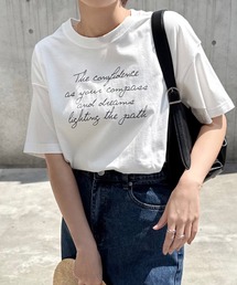 メッセージロゴプリント半袖Tシャツ