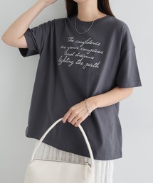 メッセージロゴプリント半袖Tシャツ