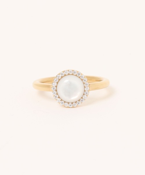 Daniel Wellington（ダニエルウェリントン）の「Audrey Ring Mop マック雲母 天然石 リング ローズゴールド／ゴールド／シルバー（リング・レディース・シルバー/ピンクゴールド/イエローゴールド・48/62/60/58/56/54/50/52）」の3枚目の写真