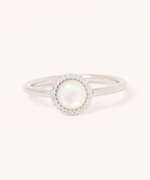 Daniel Wellington（ダニエルウェリントン）の「Audrey Ring Mop マック雲母 天然石 リング ローズゴールド／ゴールド／シルバー（リング・レディース・シルバー/ピンクゴールド/イエローゴールド・48/62/60/58/56/54/50/52）」の2枚目の写真