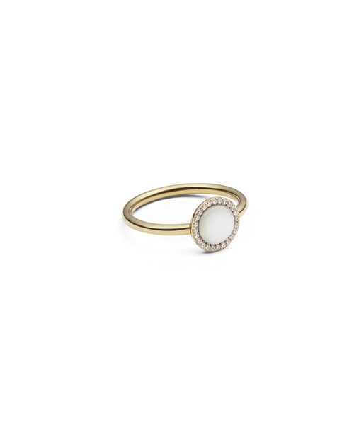 Daniel Wellington（ダニエルウェリントン）の「Audrey Ring Mop マック雲母 天然石 リング ローズゴールド／ゴールド／シルバー（リング・レディース・シルバー/ピンクゴールド/イエローゴールド・48/62/60/58/56/54/50/52）」の4枚目の写真