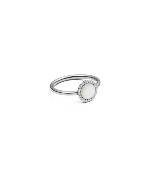 Daniel Wellington（ダニエルウェリントン）の「Audrey Ring Mop マック雲母 天然石 リング ローズゴールド／ゴールド／シルバー（リング・レディース・シルバー/ピンクゴールド/イエローゴールド・48/62/60/58/56/54/50/52）」の5枚目の写真