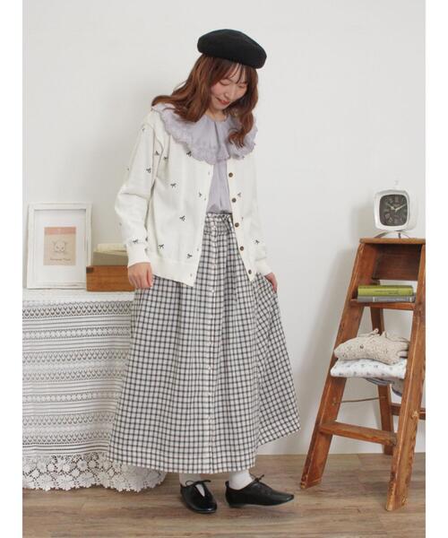 Samansa Mos2(サマンサ モスモス)の「リボン刺繍カーディガン(カーディガン/ボレロ・レディース・グリーン/ベージュ/キナリ/チャコールグレー・F)」の19枚目の写真