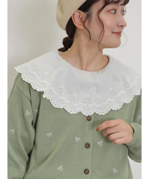 Samansa Mos2(サマンサ モスモス)の「リボン刺繍カーディガン(カーディガン/ボレロ・レディース・グリーン/ベージュ/キナリ/チャコールグレー・F)」の18枚目の写真