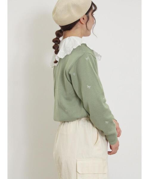 Samansa Mos2(サマンサ モスモス)の「リボン刺繍カーディガン(カーディガン/ボレロ・レディース・グリーン/ベージュ/キナリ/チャコールグレー・F)」の15枚目の写真
