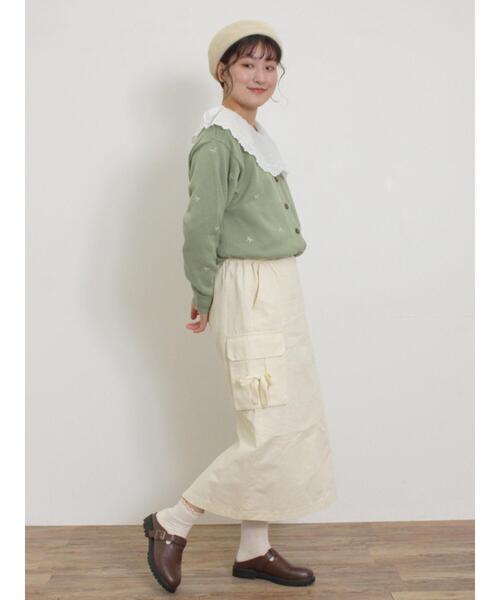 Samansa Mos2(サマンサ モスモス)の「リボン刺繍カーディガン(カーディガン/ボレロ・レディース・グリーン/ベージュ/キナリ/チャコールグレー・F)」の13枚目の写真