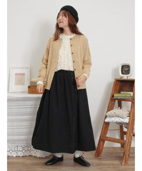 Samansa Mos2(サマンサ モスモス)の「リボン刺繍カーディガン(カーディガン/ボレロ・レディース・グリーン/ベージュ/キナリ/チャコールグレー・F)」の10枚目の写真