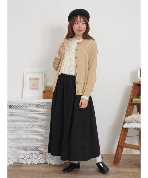 Samansa Mos2(サマンサ モスモス)の「リボン刺繍カーディガン(カーディガン/ボレロ・レディース・グリーン/ベージュ/キナリ/チャコールグレー・F)」の9枚目の写真