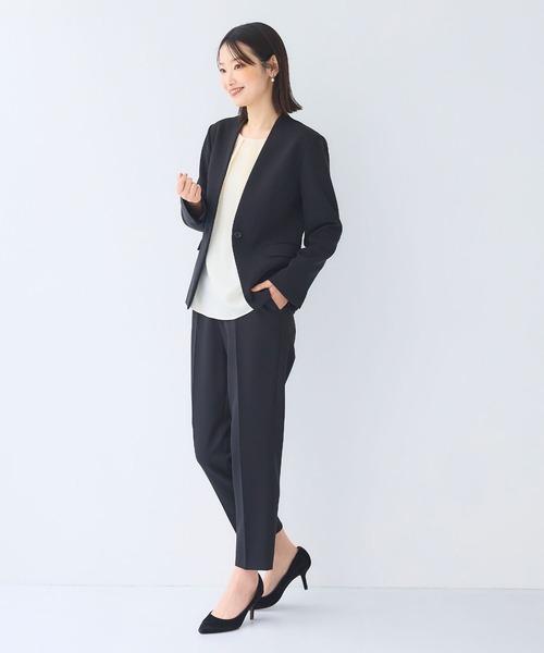 CROSS FUNCTION（クロスファンクション）の「《シワになりにくい》正解タックフレンチスリーブサテンブラウス【CF/クロスファンクション】（シャツ/ブラウス・レディース・スモークピンク/オフホワイト/チャコールグレー・L/M）」の13枚目の写真