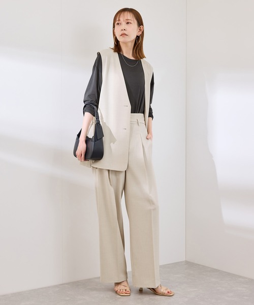 ROPE' PICNIC（ロペピクニック）の「【抗菌防臭・接触冷感・UVカット】カナパノースーリーブジレ/セットアップ対応（ベスト・レディース・ネイビー/グリーン系その他/ベージュ・38）」の4枚目の写真