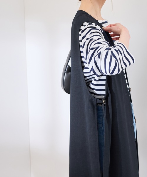 ROPE' PICNIC（ロペピクニック）の「【抗菌防臭・接触冷感・UVカット】カナパノースーリーブジレ/セットアップ対応（ベスト・レディース・ネイビー/グリーン系その他/ベージュ・38）」の13枚目の写真