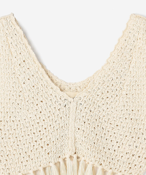 今期2025年春夏unfil|ハニカムメッシュ フリンジトップス Bshop｜unfil | ハニカムメッシュ フリンジトップス WOMEN
