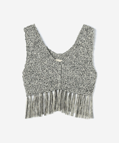 今期2025年春夏unfil|ハニカムメッシュ フリンジトップス Bshop｜unfil | ハニカムメッシュ フリンジトップス WOMEN