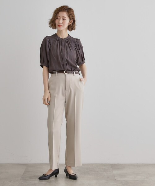 grove(グローブ)の「【洗える】ヴィンテージサテンウイングスリーブブラウス(シャツ/ブラウス・レディース・オフホワイト/チャコールグレー/ホワイト系3/ネイビー系/ピンク・02/03/01/04/05)」の20枚目の写真