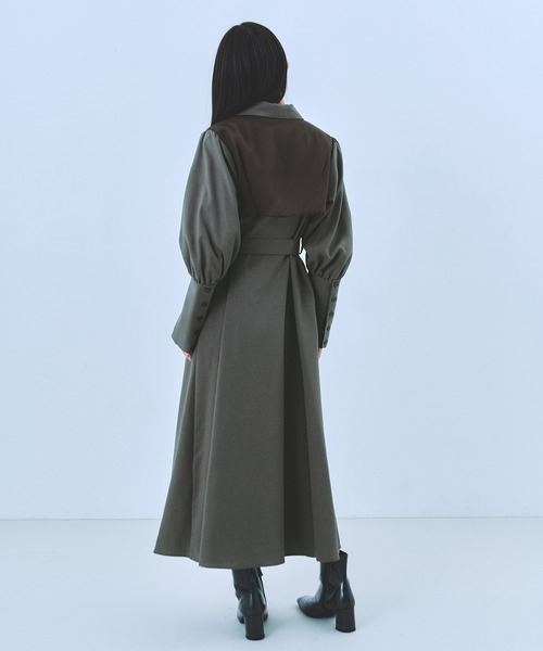 オープンカラーシャツワンピース｜ウォッシャブル/シワ防止/オフィス