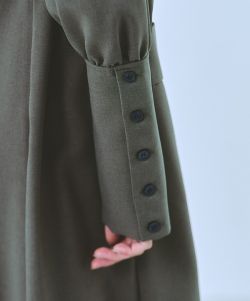 オープンカラーシャツワンピース｜ウォッシャブル/シワ防止/オフィス