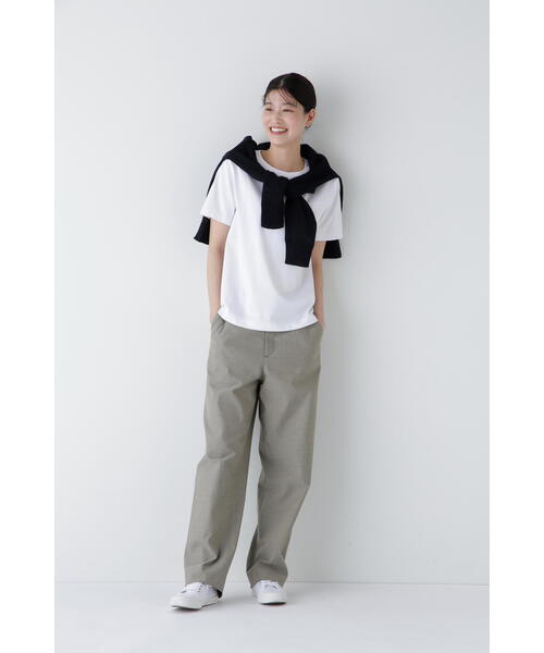 human woman(ヒューマンウーマン)の「◆半袖Tシャツオーガニック綿天竺(Tシャツ/カットソー・レディース・ホワイト・MEDIUM)」の4枚目の写真
