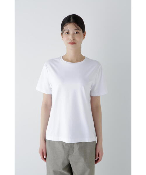 human woman(ヒューマンウーマン)の「◆半袖Tシャツオーガニック綿天竺(Tシャツ/カットソー・レディース・ホワイト・MEDIUM)」の5枚目の写真