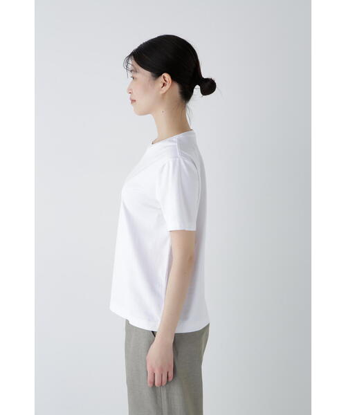 human woman(ヒューマンウーマン)の「◆半袖Tシャツオーガニック綿天竺(Tシャツ/カットソー・レディース・ホワイト・MEDIUM)」の6枚目の写真