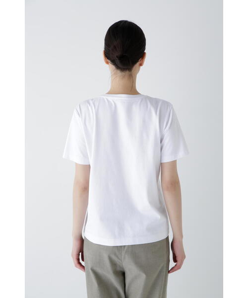 human woman(ヒューマンウーマン)の「◆半袖Tシャツオーガニック綿天竺(Tシャツ/カットソー・レディース・ホワイト・MEDIUM)」の7枚目の写真