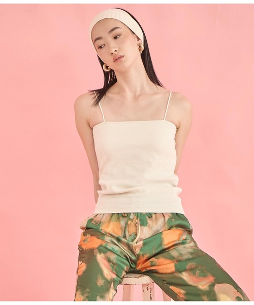 Settimissimo（セッティミッシモ）の「カップ付き ベア ナローストラップ キャミソール（キャミソール・レディース・レッド/ブラウン/アイボリー・FREE）」の5枚目の写真