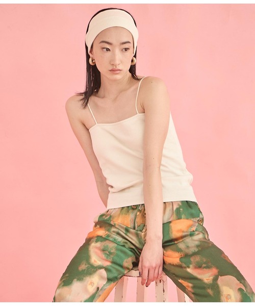 Settimissimo（セッティミッシモ）の「カップ付き ベア ナローストラップ キャミソール（キャミソール・レディース・レッド/ブラウン/アイボリー・FREE）」の6枚目の写真