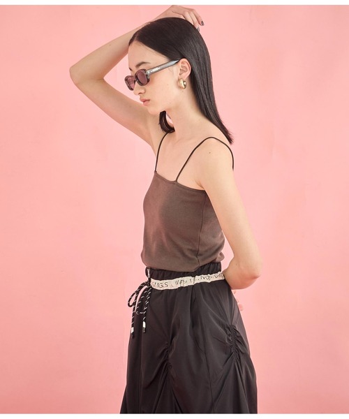 Settimissimo（セッティミッシモ）の「カップ付き ベア ナローストラップ キャミソール（キャミソール・レディース・レッド/ブラウン/アイボリー・FREE）」の15枚目の写真