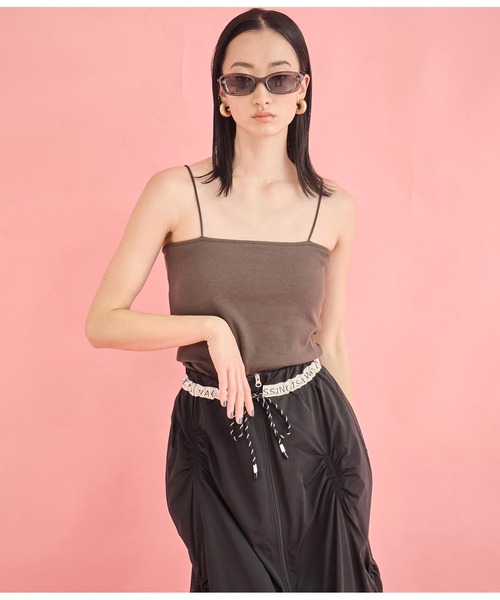 Settimissimo（セッティミッシモ）の「カップ付き ベア ナローストラップ キャミソール（キャミソール・レディース・レッド/ブラウン/アイボリー・FREE）」の13枚目の写真