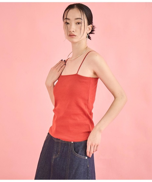 Settimissimo（セッティミッシモ）の「カップ付き ベア ナローストラップ キャミソール（キャミソール・レディース・レッド/ブラウン/アイボリー・FREE）」の22枚目の写真