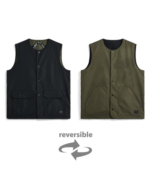 TAION（タイオン）の「【TAION(タイオン)】〈ユニセックス〉ノンダウン ミリタリー リバーシブル クルーネック ベスト（ベスト・メンズ・ダークグリーン系/ダークオリーブ/ダークネイビー/オフホワイト/ブラック・L/S/M/XS/XL）」の10枚目の写真