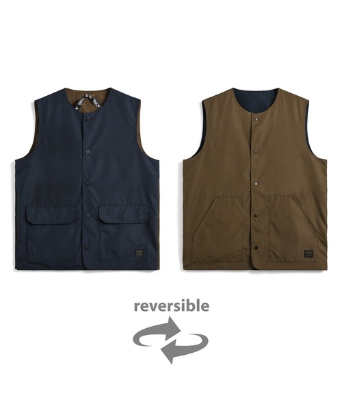 TAION（タイオン）の「【TAION(タイオン)】〈ユニセックス〉ノンダウン ミリタリー リバーシブル クルーネック ベスト（ベスト・メンズ・ダークグリーン系/ダークオリーブ/ダークネイビー/オフホワイト/ブラック・L/S/M/XS/XL）」の8枚目の写真