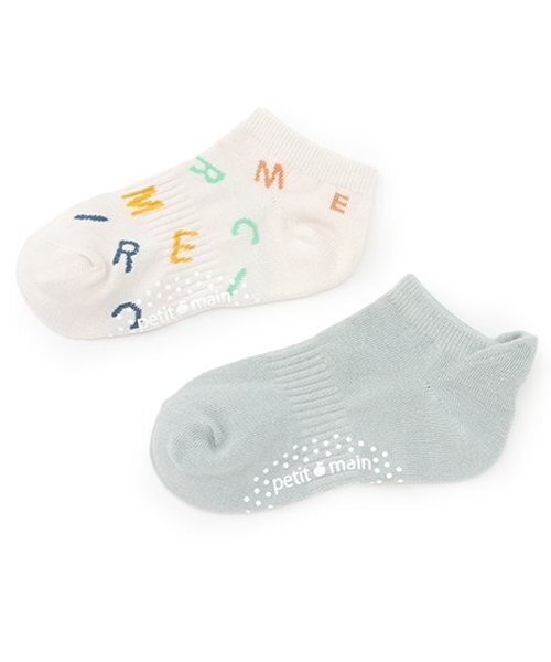 petit main（プティマイン）の「DAILYスニーカー丈ソックス2P（ソックス/靴下・キッズ・ブルー/レッド/オフホワイト/ライトグリーン・S(13-15cm)/11-13cm/L(18-20cm)/M(16-18cm)）」の3枚目の写真