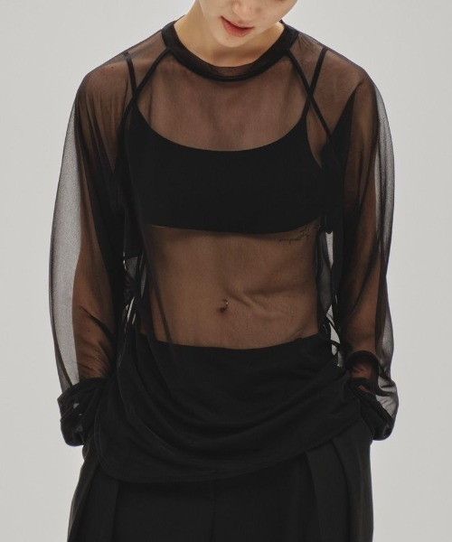 TODAYFUL(トゥデイフル)の「TODAYFUL Sheer Raglan Long T-shirts 12510408(Tシャツ/カットソー・レディース・ホワイト/ブラック・FREE)」の2枚目の写真
