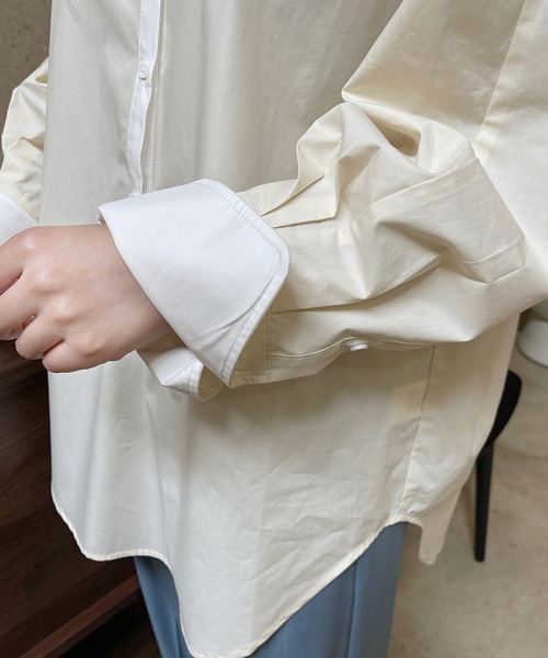 SUWDEE(スーディー)の「bicolor raglan sleeve shirt(シャツ/ブラウス・レディース・ネイビー/アイボリー・FREE)」の9枚目の写真