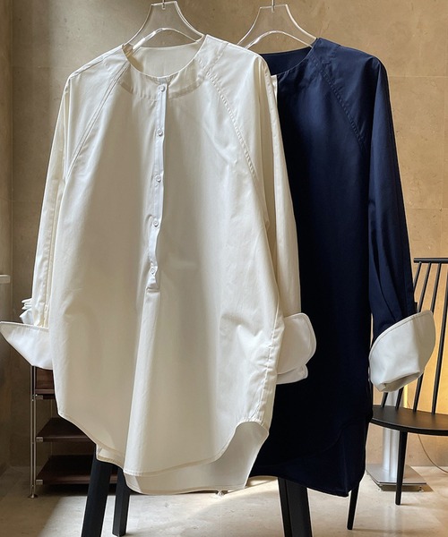 SUWDEE(スーディー)の「bicolor raglan sleeve shirt(シャツ/ブラウス・レディース・ネイビー/アイボリー・FREE)」の15枚目の写真
