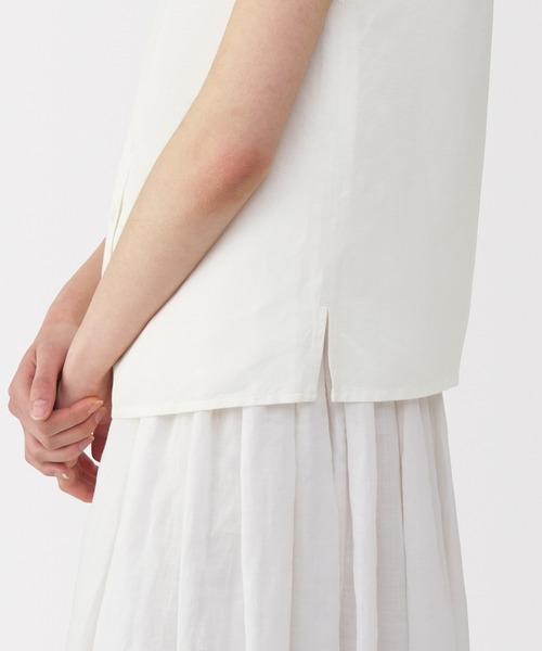 ブラウス シャツ 「MUJI Labo」婦人　リネンシルクノースリーブシャツ レディース メンズ MUJI Labo〕婦人 リネンシルクノースリーブシャツ（シャツ