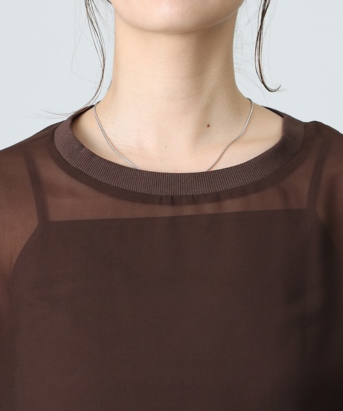 COLONY 2139(コロニートゥーワンスリーナイン)の「長袖シアートップス&キャミセット(Tシャツ/カットソー・レディース・グレー/ミント/ブラック/ホワイト/ブラウン・FREE)」の9枚目の写真